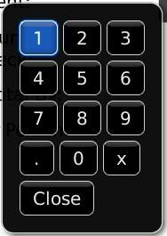 virtual keyboard for floating point