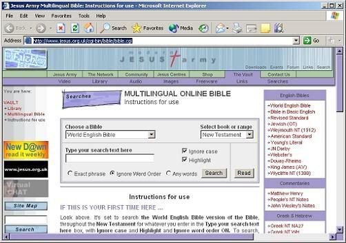 Tampilan Situs http://www.jesus.org.uk/cgi-bin/bible/bible.cgi