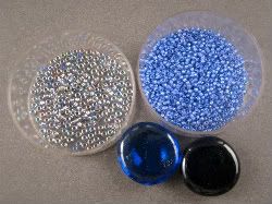 Blue Bezel Beads
