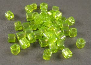 Chartreuse Cube Beads