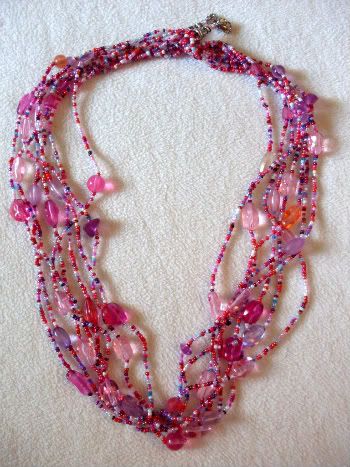 Pink Multistrand Necklace