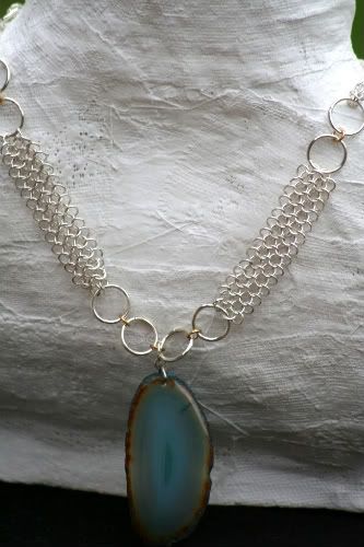 Blue Chainmaille Necklace - SilverLinedDesigns