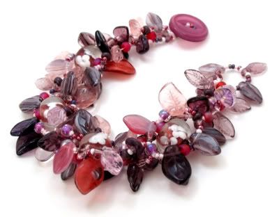 Purple and Pink Leafy Series Bracelet by randomcreative