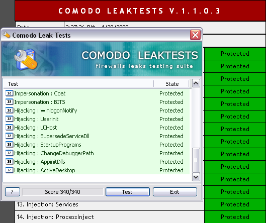 Re: Comodo Firewall Test Suite