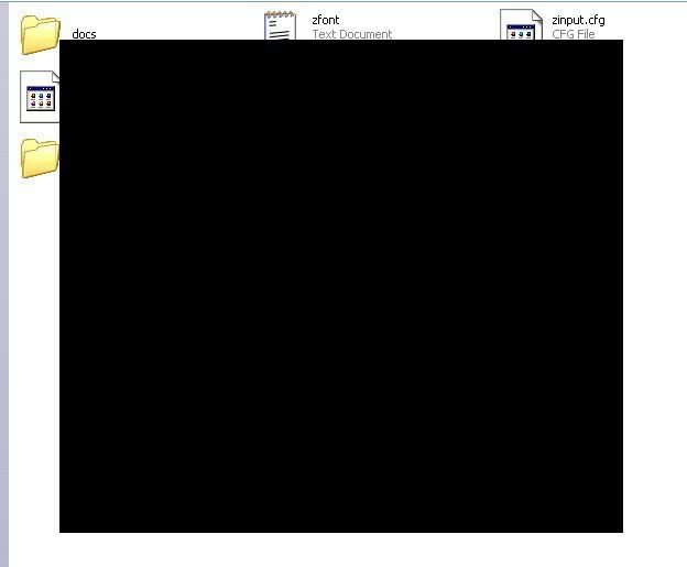 After unzipping ZSNES v1.51, I attempted to run the program. Instead of executing properly and going to the ZSNES menu, a black screen appeared: