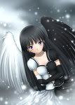 Black and wite anime angel girl
