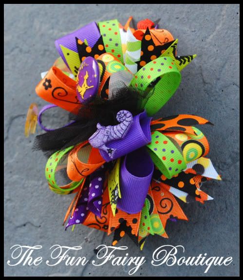 Halloween Witch Loopy Hair Bow