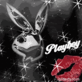 Playboy, Silver, Lips, Kiss, Red, Sparkly, Black