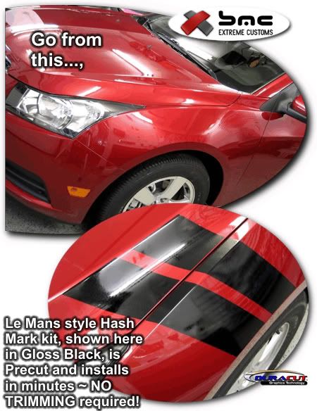 2011 Chevy Cruze Precut Le Mans Style Hash Mark photo BMC-CHVCRZGRPH006.jpg