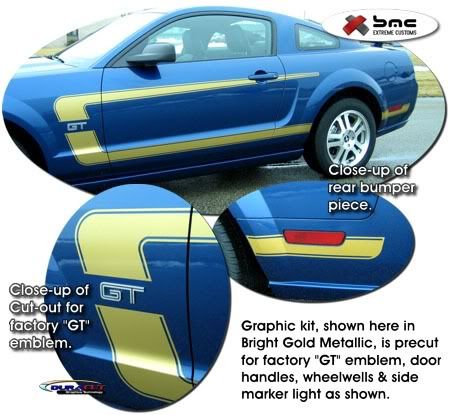 Ford Mustang "Grabber C" Style Body Side Graphic Kit