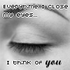 close eye think of u