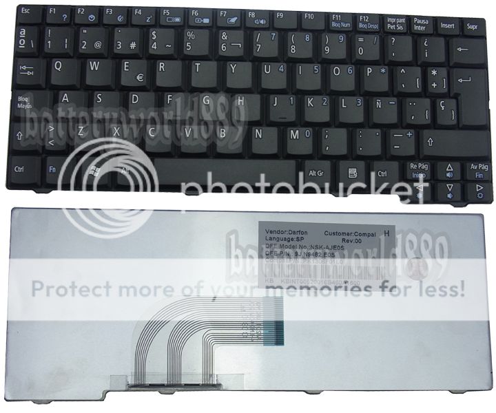 Laptop Keyboard Acer Aspire One AOA110 AOD250 AOP531 SP Spanish