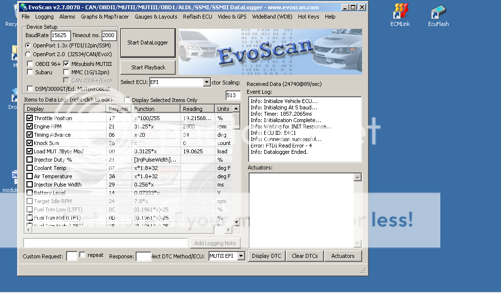 using evoscan 2.9