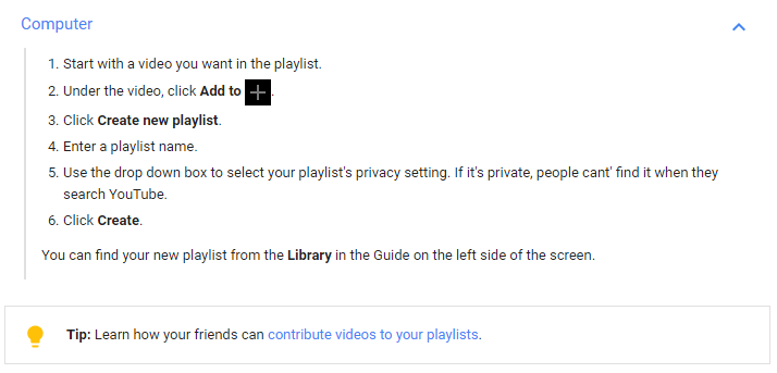How to make a youtube playlist, by Google