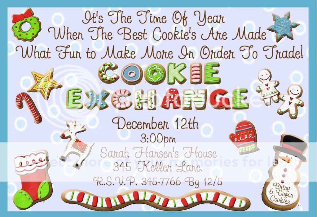 COOKIE EXCHANGE Party Invitations  Christmas  