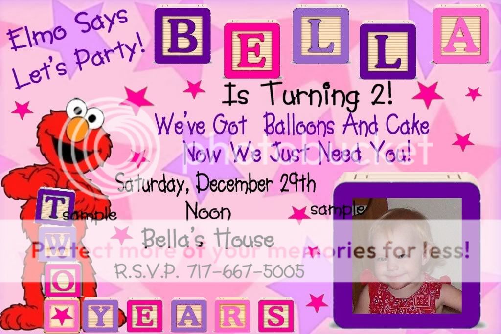 ELMO  SESAME STREET Birthday Party Invitations Boy&Girl  