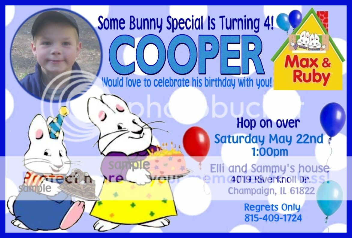 MAX & And RUBY Birthday Party Invitations  Personalized  