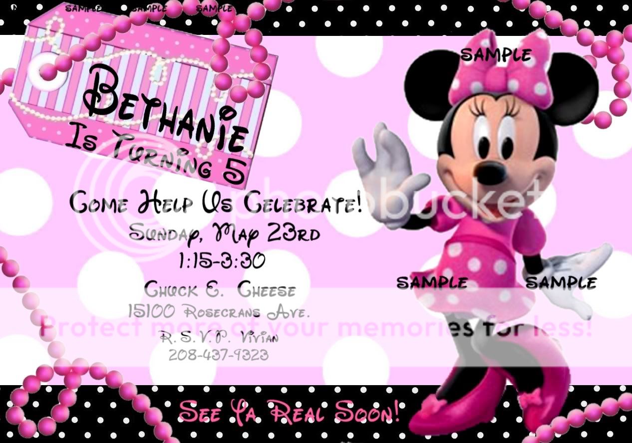 MINNIE   MICKEY MOUSE CLUBHOUSE Birthday Invitations  