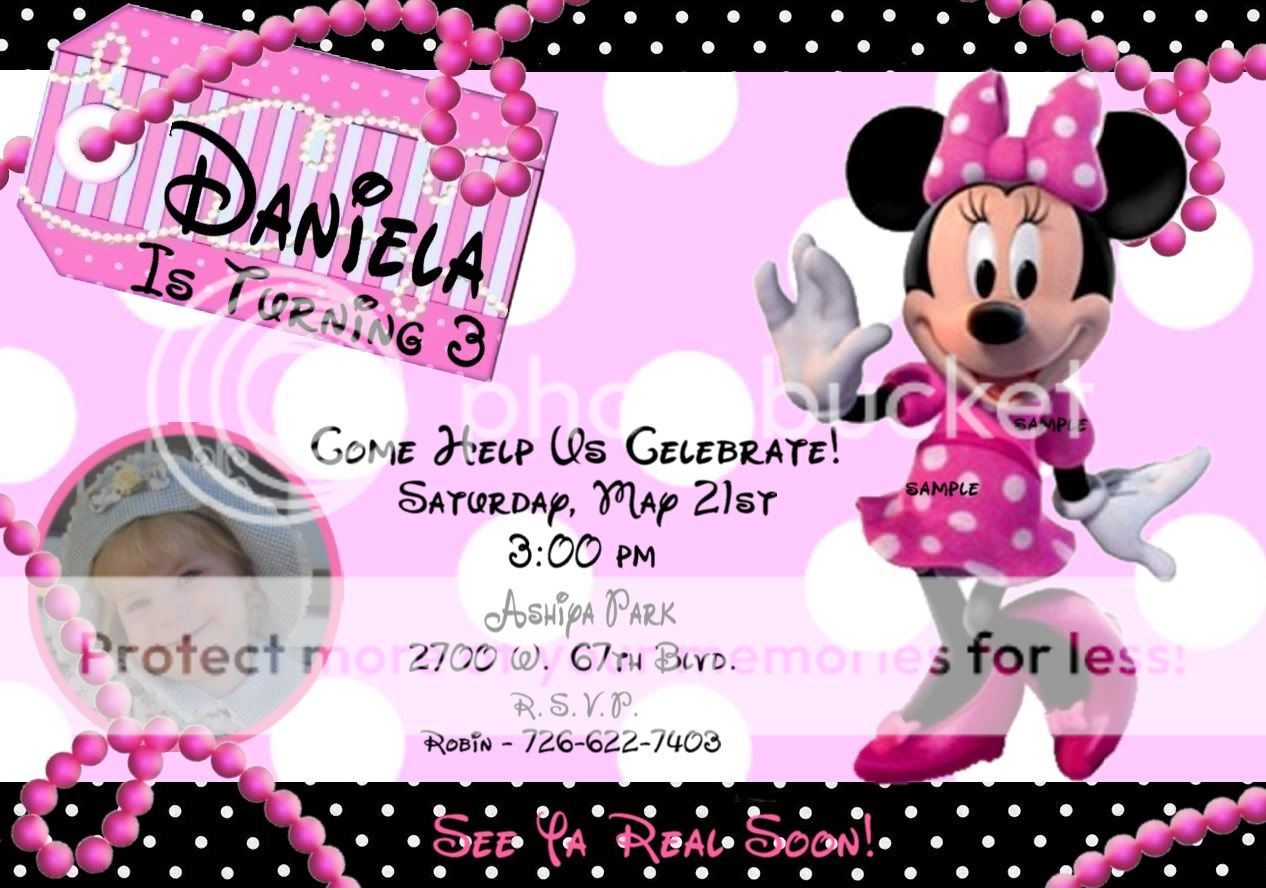 MINNIE   MICKEY MOUSE CLUBHOUSE Birthday Invitations  