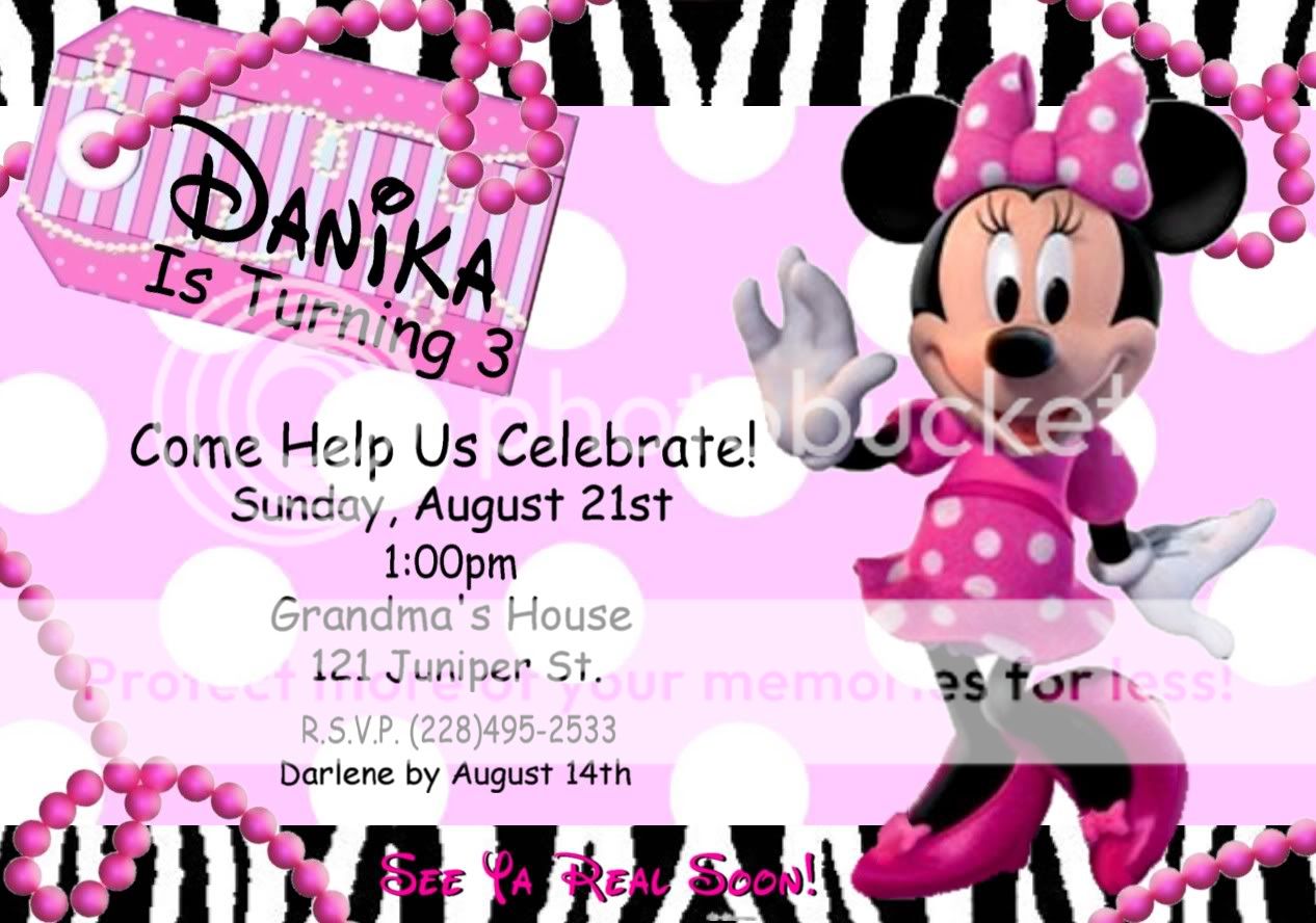 MINNIE & MICKEY MOUSE CLUBHOUSE Birthday Invitations  