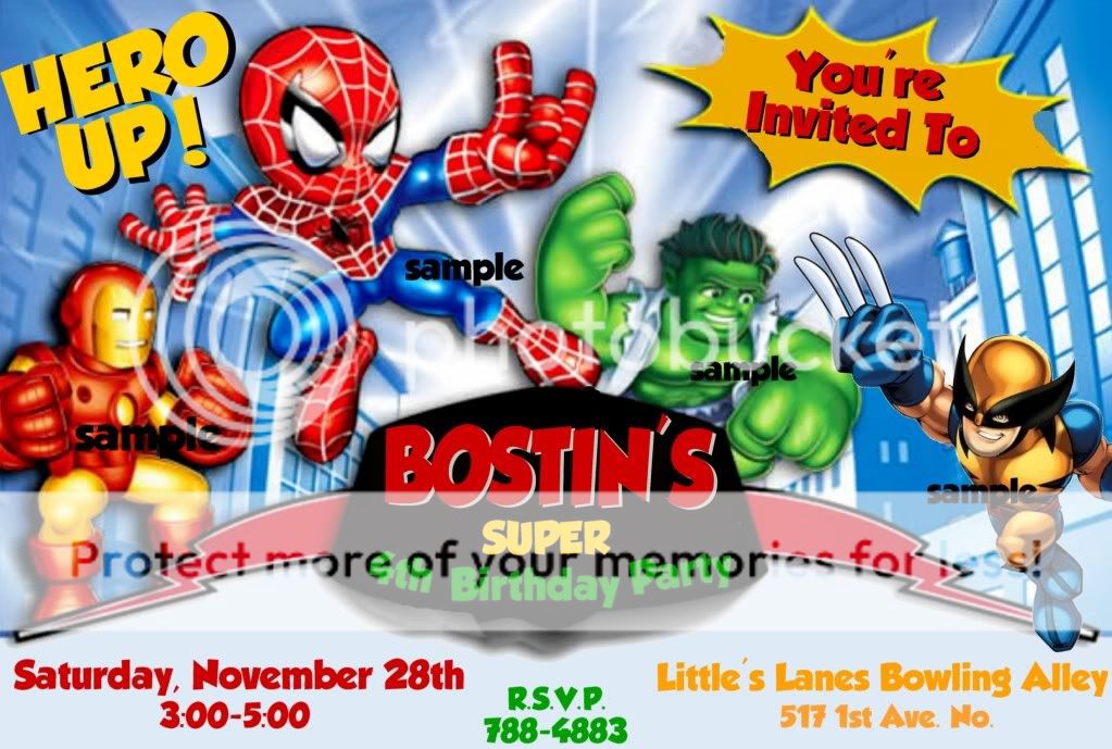 Super Hero Squad Invitations 6