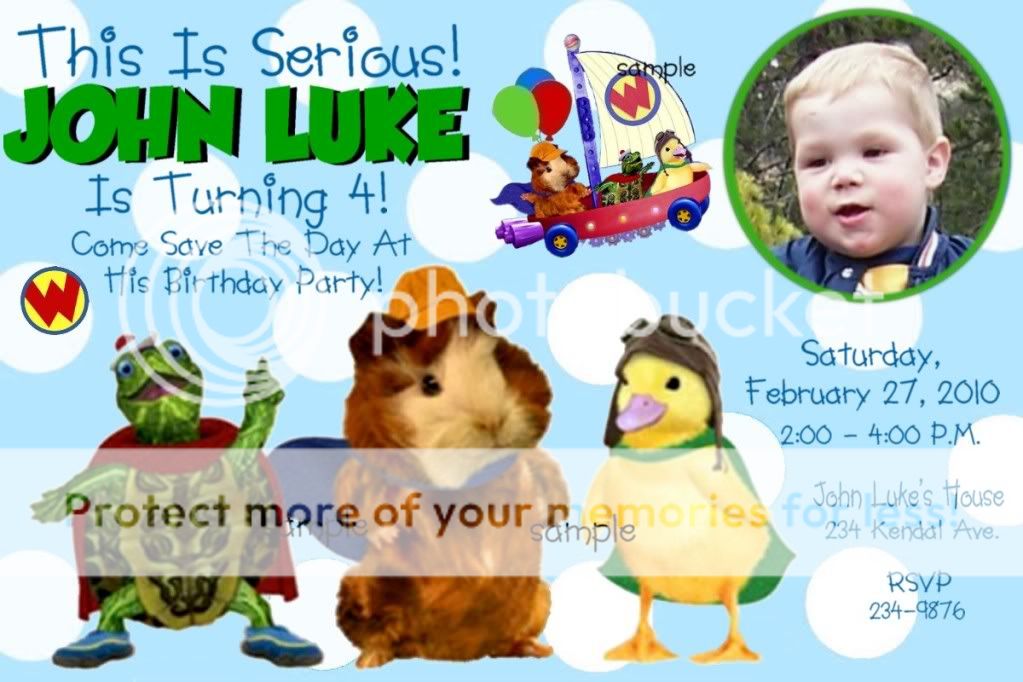 WONDER PETS Birthday Party Invitations  Personalized  